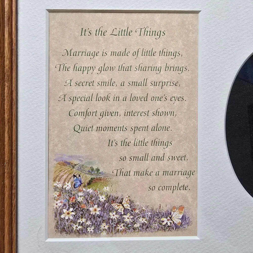 Vintage Poetry Picture Frame. Its the little things